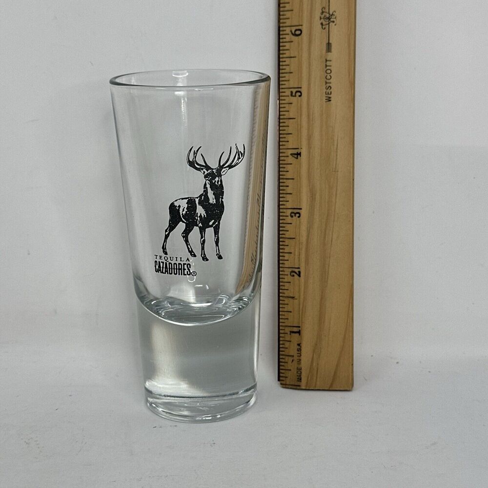 CAZADOROS TEQUILA TALL 100% DE AGAVE SHOT GLASS SHOOTER 4 1/8 " - Picture 4 of 4